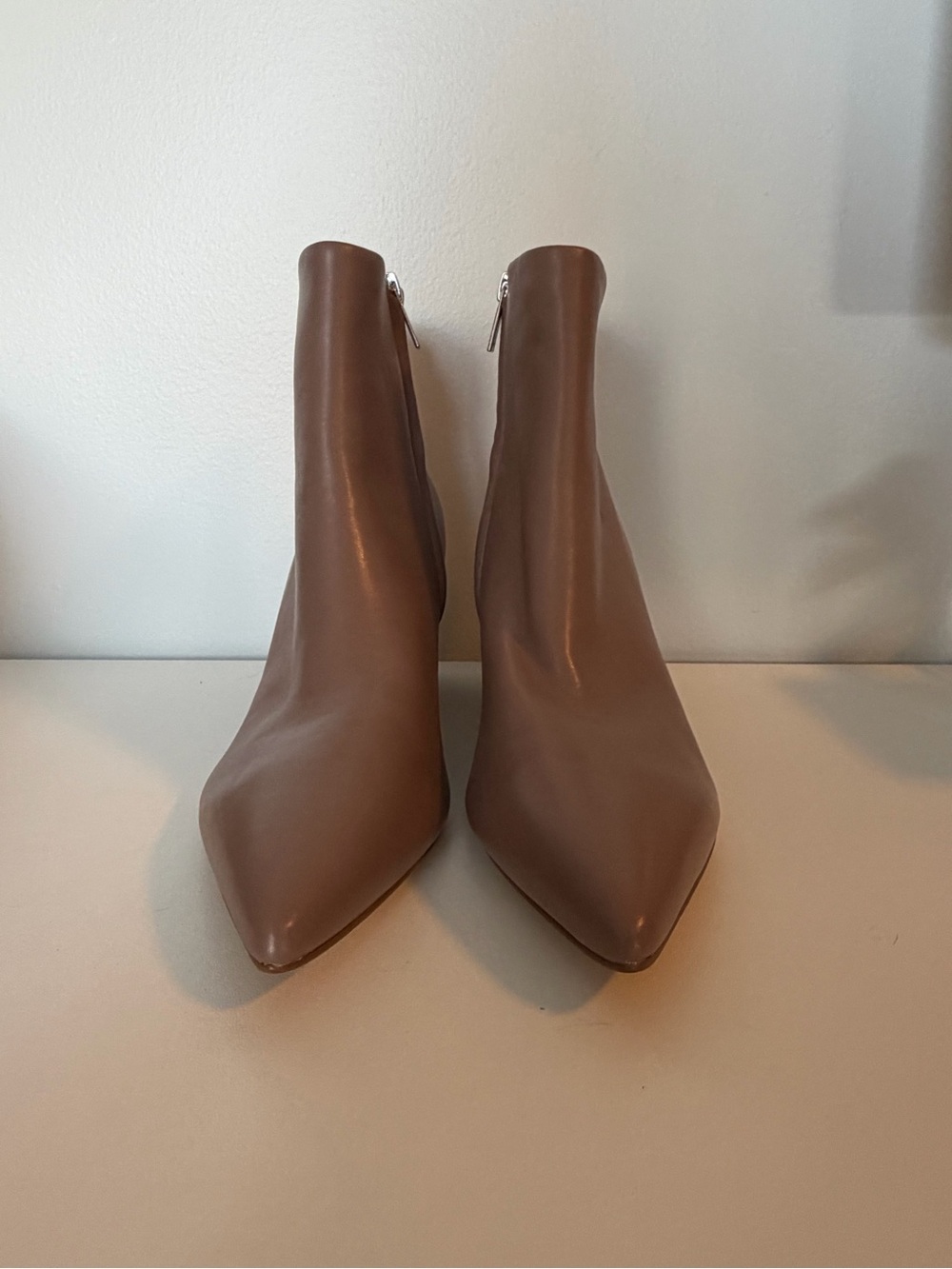 Marc Fisher Taupe Pointed Toe Ankle Booties